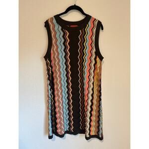 Y2k Missoni For Target Chevron Zigzag Knit Sleeveless Coquette Dress women's XL